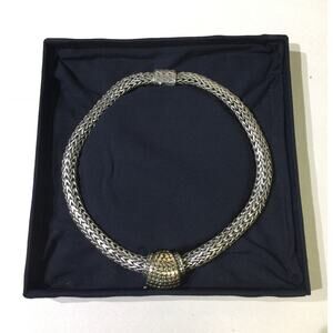 John Hardy 925 Sterling Silver & 18K Gold Dot Necklace with Enhancer